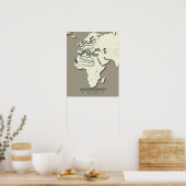 Western Osprey Migration Map - Minimalistisch Vint Poster (Küche)