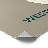 Western Osprey Migration Map - Minimalistisch Vint Poster (Ecke)