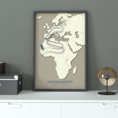 Western Osprey Migration Map - Minimalistisch Vint Poster