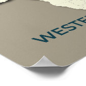 Western Osprey Migration Map - Minimalistisch Vint Poster (Ecke)