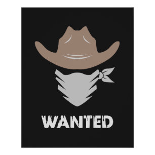 Western Outlaw Cowboy Gesucht Poster