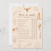 Western Over oder unter Brautparty Ankündigung (Vorderseite)