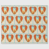 Western-Paare mit Herz-und Polka-Punkten Geschenkpapier (Flach)