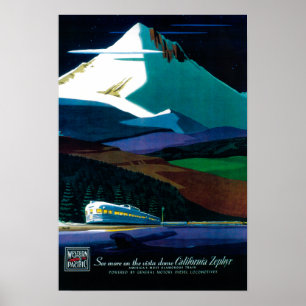 Western Pacific California Zephyr Vintage Poster
