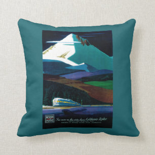 Western Pacific California Zephyr Vintage Poster Kissen