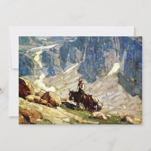 Western "Packin" Kunst von Edgar Payne Dankeskarte (Vorderseite)