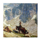 Western "Packin" Kunst von Edgar Payne Fliese (Vorderseite)
