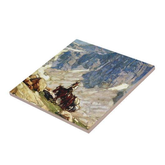 Western "Packin" Kunst von Edgar Payne Fliese (Seite)