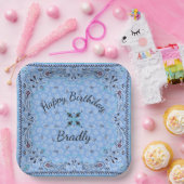 Western Paisley Blue Bandana Custom 9" Pappteller (Party)