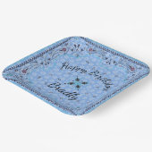 Western Paisley Blue Bandana Custom 9" Pappteller (Gewinkelt)