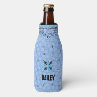 Western Paisley Blue Bandana Print Personalisiert Flaschenkühler