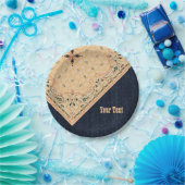 Western Paisley Gold Bandana Print Denim Party 7" Pappteller (Party)