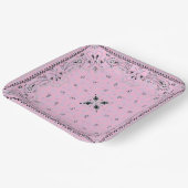 Western Paisley Pink Bandana Print Party 9" Pappteller (Gewinkelt)