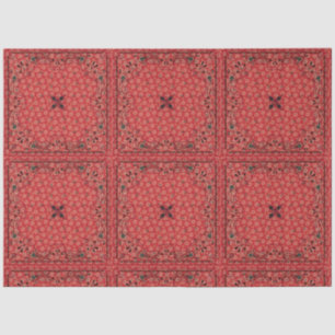 Western Paisley Red Bandana Print Decoupage Seidenpapier