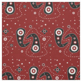 Western Paisley Red Black Fabric Stoff (Muster)