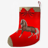 Western Palomino Pferde drucken rot Kleiner Weihnachtsstrumpf (Rückseite)