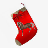 Western Palomino Pferde drucken rot Kleiner Weihnachtsstrumpf (Rückseite (Hängend))