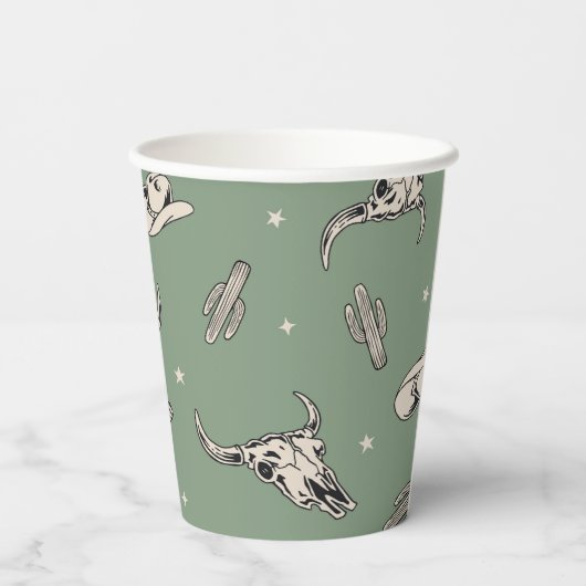 Western-Papiergruppen Pappbecher (Rückseite)