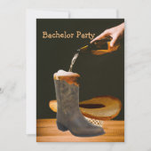Western Party Bachelor Cowboy Hat Ber Einladung (Vorderseite)