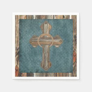 Western Party Barnwood Cross mit Ropes Napkins Serviette