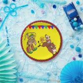 Western Party Bull Rider und Rodeo Clown Pappteller (Party)