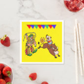 Western Party Bull Rider und Rodeo Clown Serviette (Beispiel)