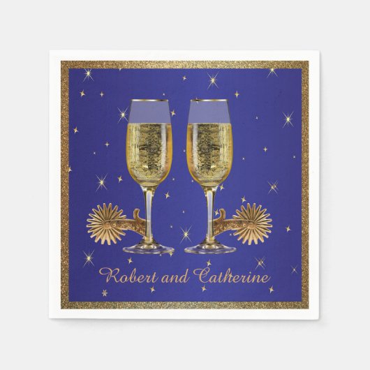 Western Party Champagner und Spuren von Custom Tex Serviette (Vorderseite)