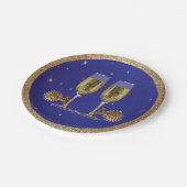 Western Party Champagner und Spurs Papier Teller (Schrägansicht)