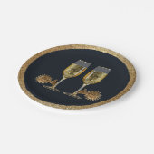 Western Party Champagner und Spurs Papier Teller (Schrägansicht)