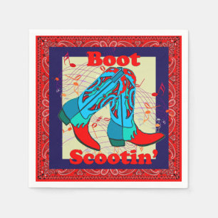 Western Party Cowboy Boot Scootin' Dance Serviette