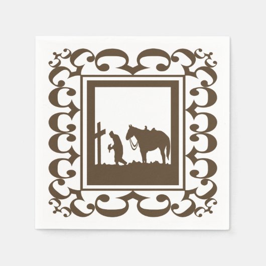 Western Party Cowboy Prayers Napkins Serviette (Vorderseite)