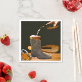 Western Party Cowboy Stiefel Hut und Bier Napkins Serviette (Beispiel)