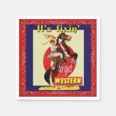 Western Party Cowgirl Horse Fixin' zu Western Serviette (Vorderseite)