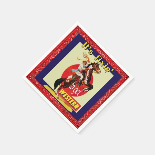 Western Party Cowgirl Horse Fixin' zu Western Serviette (Ecke)