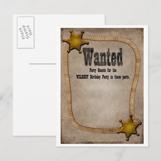 Western Party Einladung (Vorne/Hinten)