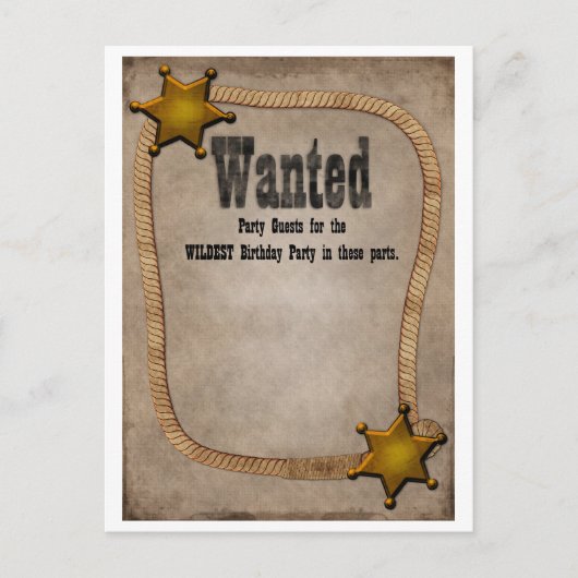 Western Party Einladung (Vorderseite)