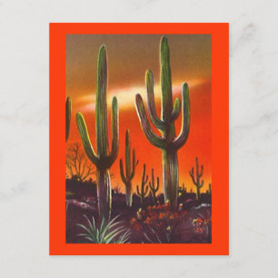 WESTERN PARTY EINLADUNG SW SUNSET SAGUARO CACTUS