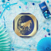 Western Party Gold Pferd auf Blue and Gold Teller (Party)