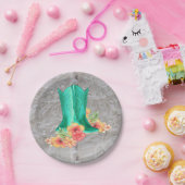 Western Party Hochzeit Cowboy Stiefel und Blume Pappteller (Party)