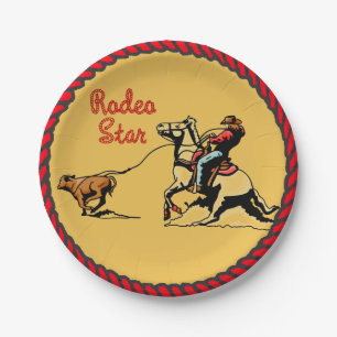 Western-Party-Kalb-Roping PapierTeller