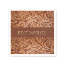 Western Party Leather Print Napkins