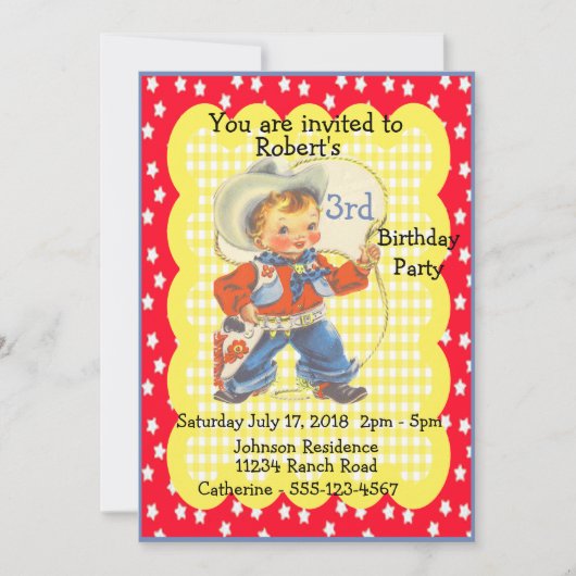 Western Party Little Cowboy Einladung (Vorderseite)