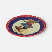 Western Party Little Cowboy Wooley Chaps Bandana Pappteller (Schrägansicht)