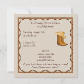 Western-Party mit Cowgirl-Boots und Hut Einladung (Rückseite)