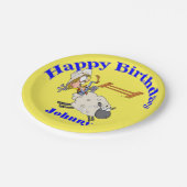 Western Party Mutton Bustin Cowboy Cowgirl Kid Pappteller (Schrägansicht)