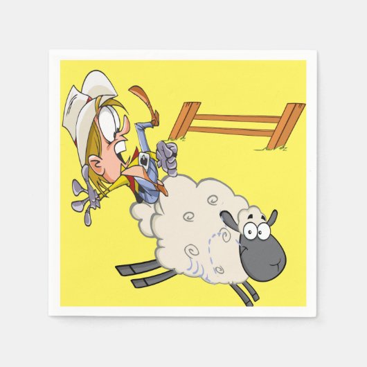 Western Party Napkins Cowboy Cowgirl Mutton Bustin Serviette (Vorderseite)