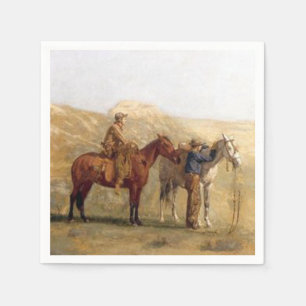 Western Party Napkins Cowboys mit Pferden Vintag Serviette