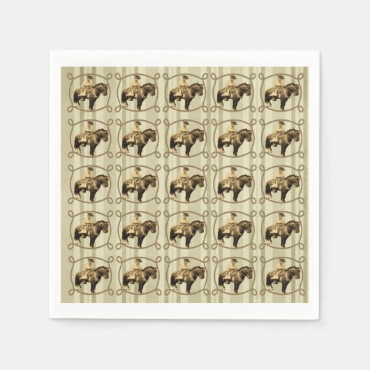 Western Party Paper Napkins Vintag Cowboy Serviette (Vorderseite)