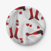 Western Party Papier Teller Valentine oder Hochzei (Vorderseite)