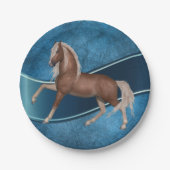 Western Party Pferd auf blauem Hintergrund Pappteller (Vorderseite)
